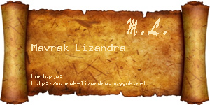 Mavrak Lizandra névjegykártya